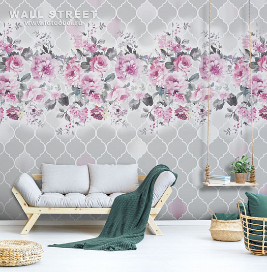 Фотообои в интерьере артикул Floreale 43, FLOREALE, Wall street